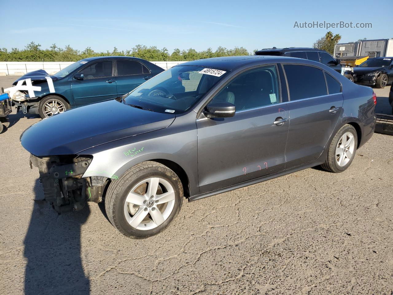 2014 Volkswagen Jetta Tdi Gray vin: 3VWLL7AJ0EM371889