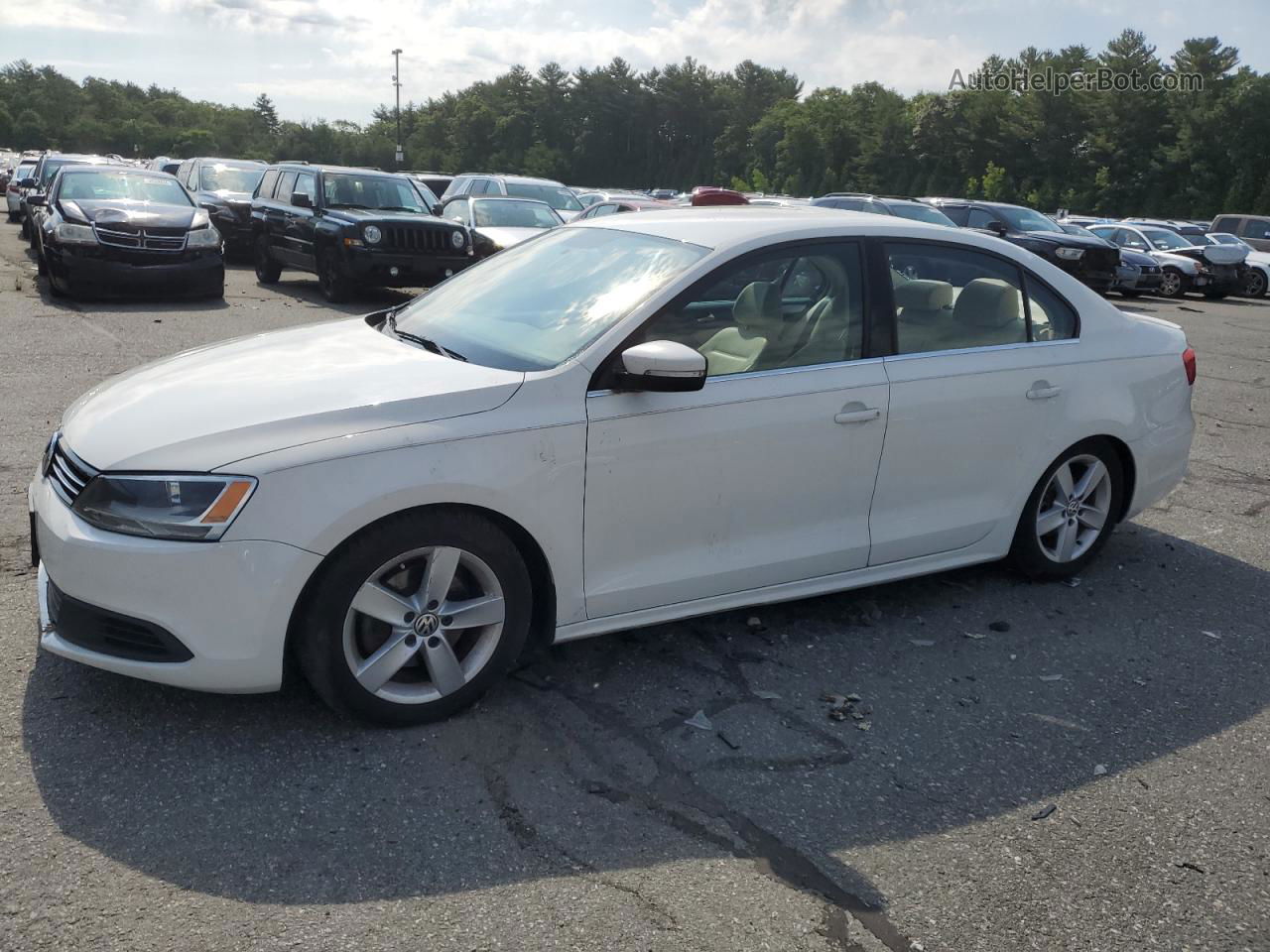 2012 Volkswagen Jetta Tdi White vin: 3VWLL7AJ1CM081884