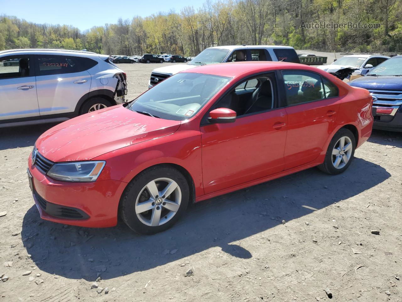 2012 Volkswagen Jetta Tdi Red vin: 3VWLL7AJ1CM323931