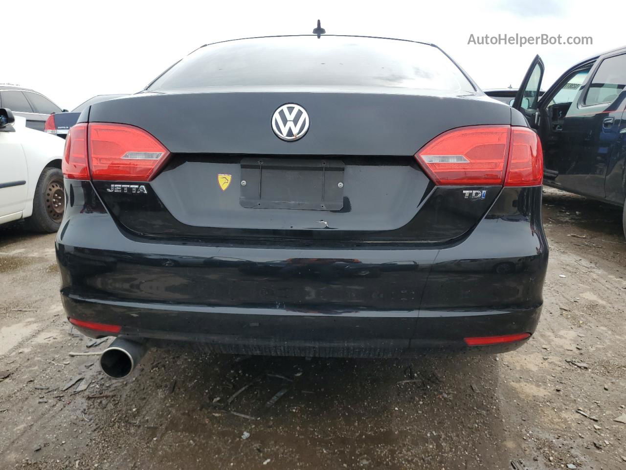 2012 Volkswagen Jetta Tdi Black vin: 3VWLL7AJ1CM363426