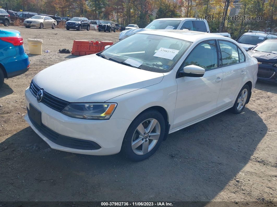 2012 Volkswagen Jetta 2.0l Tdi White vin: 3VWLL7AJ2CM405621