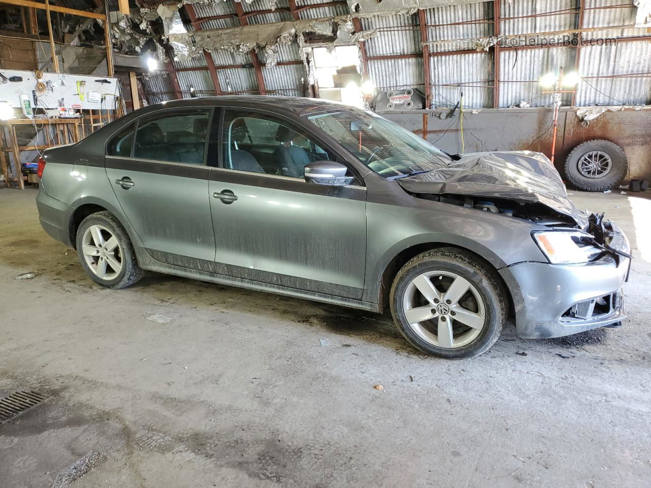 2013 Volkswagen Jetta Tdi Gray vin: 3VWLL7AJ2DM439950