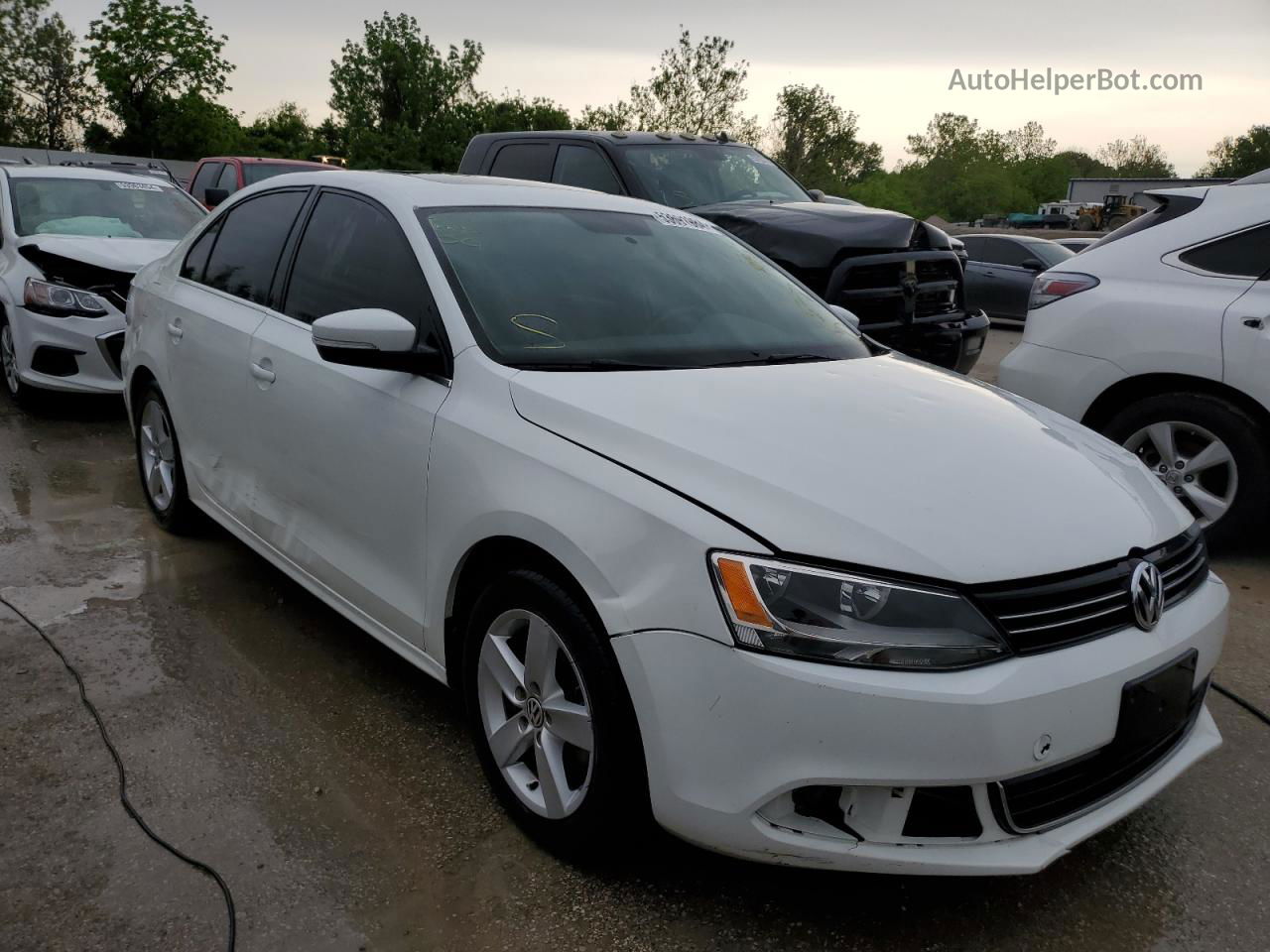 2014 Volkswagen Jetta Tdi White vin: 3VWLL7AJ2EM410482