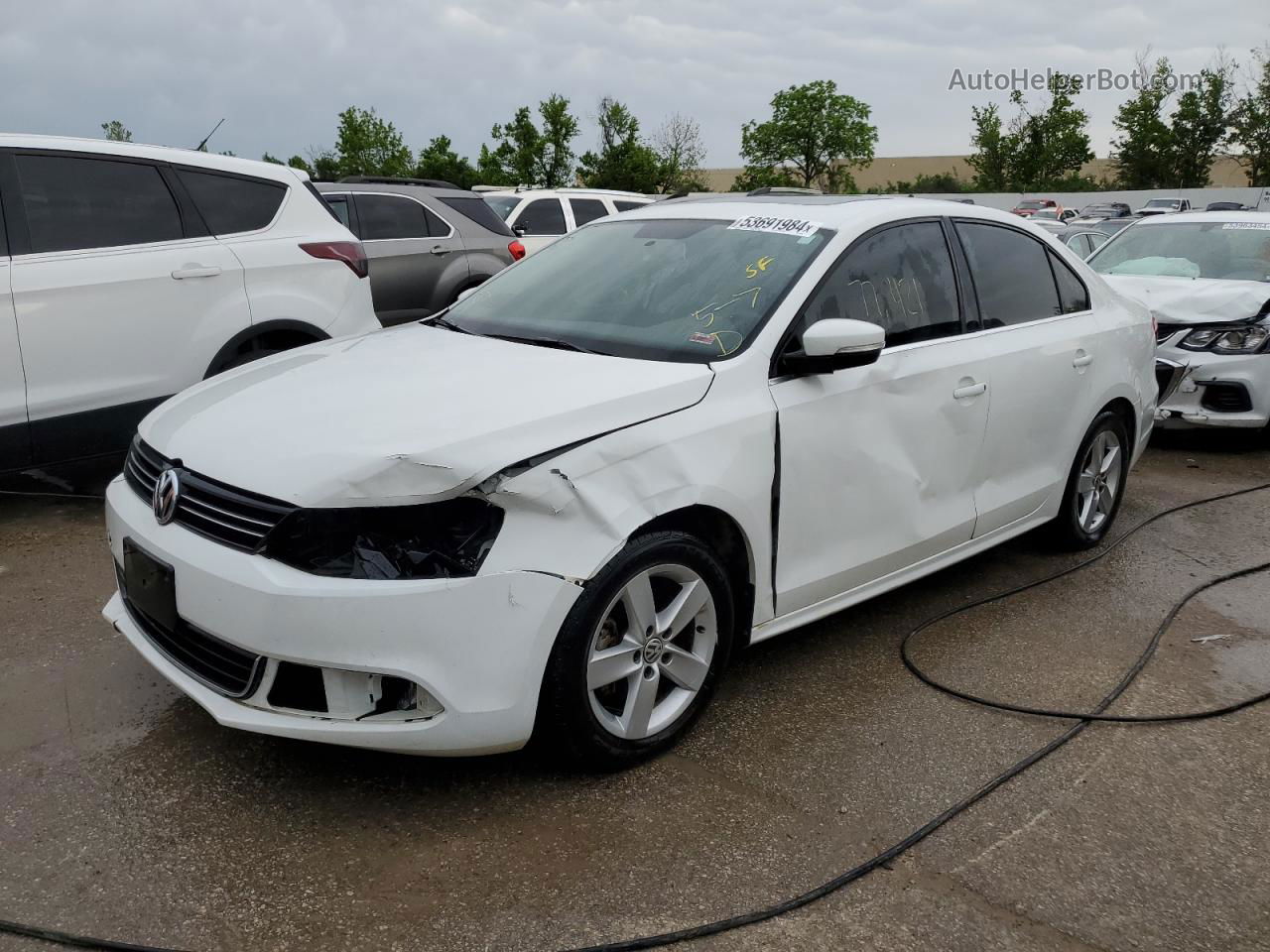 2014 Volkswagen Jetta Tdi White vin: 3VWLL7AJ2EM410482