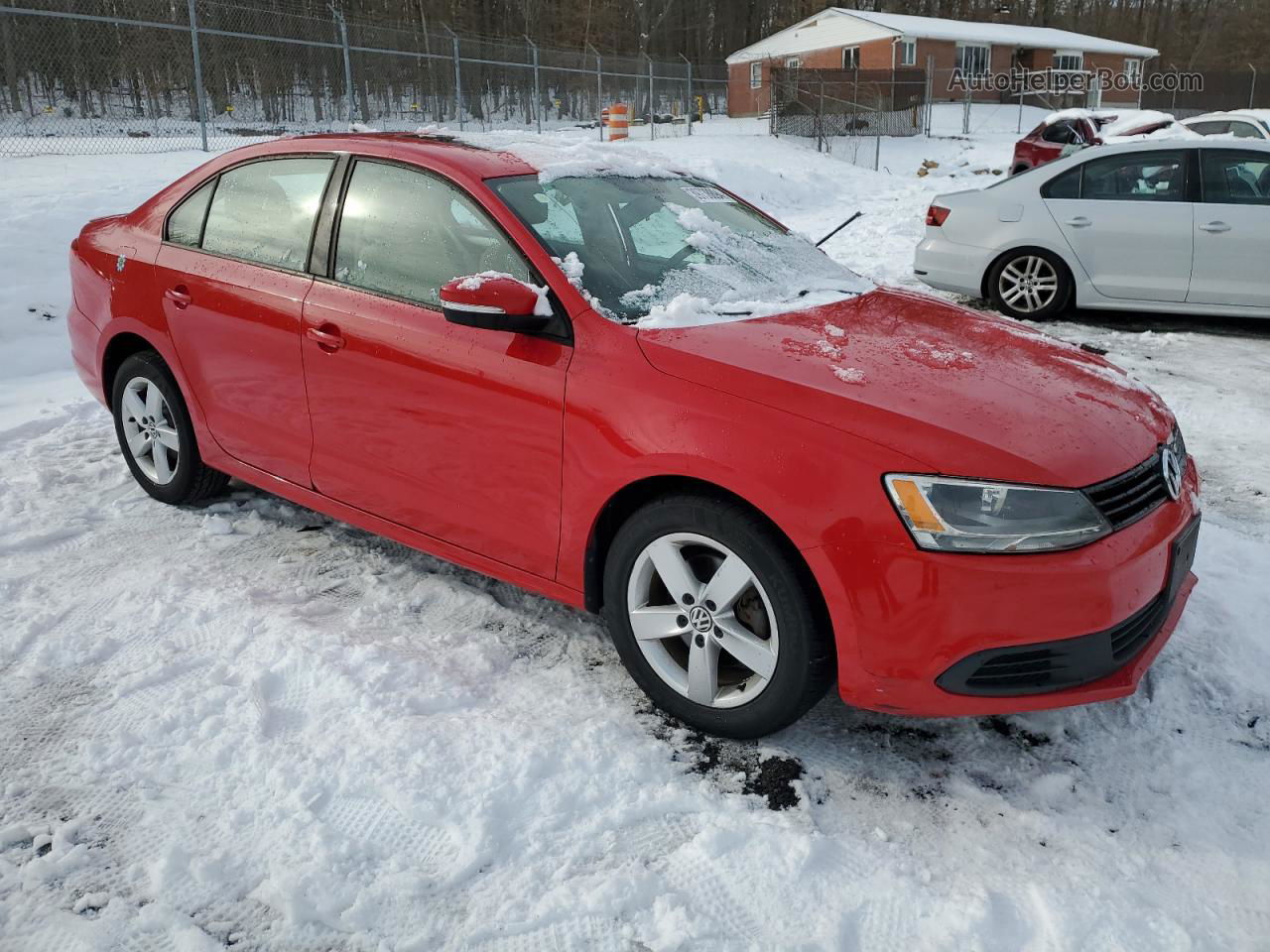 2011 Volkswagen Jetta Tdi Red vin: 3VWLL7AJ3BM132638