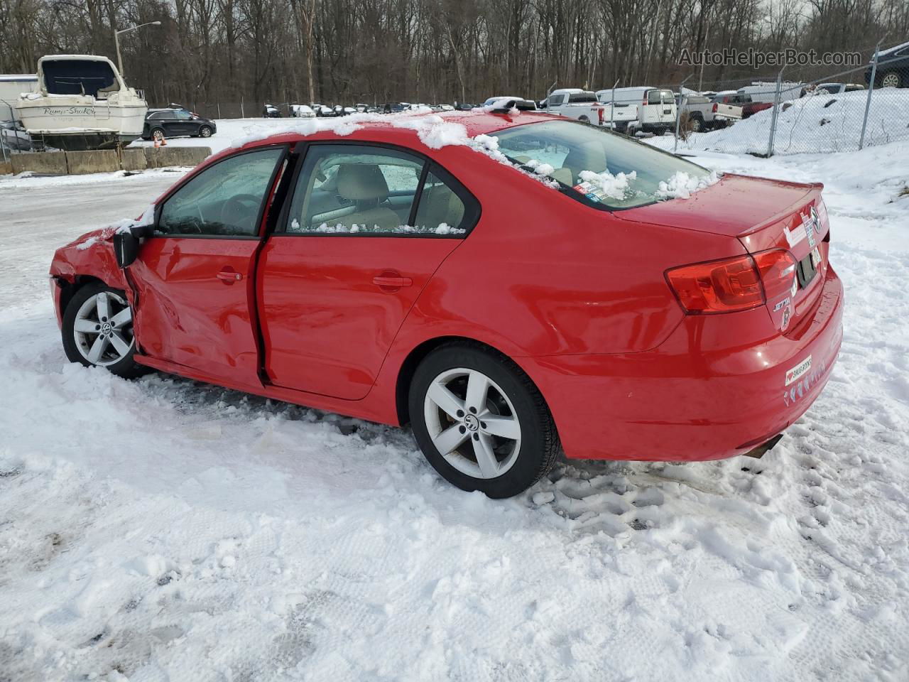 2011 Volkswagen Jetta Tdi Red vin: 3VWLL7AJ3BM132638