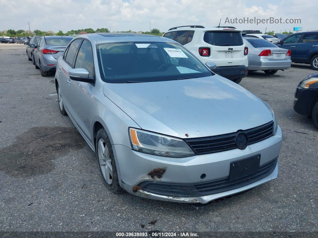 2012 Volkswagen Jetta 2.0l Tdi Silver vin: 3VWLL7AJ3CM320030