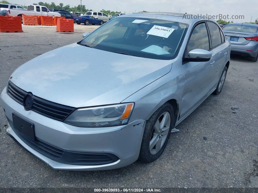 2012 Volkswagen Jetta 2.0l Tdi Silver vin: 3VWLL7AJ3CM320030