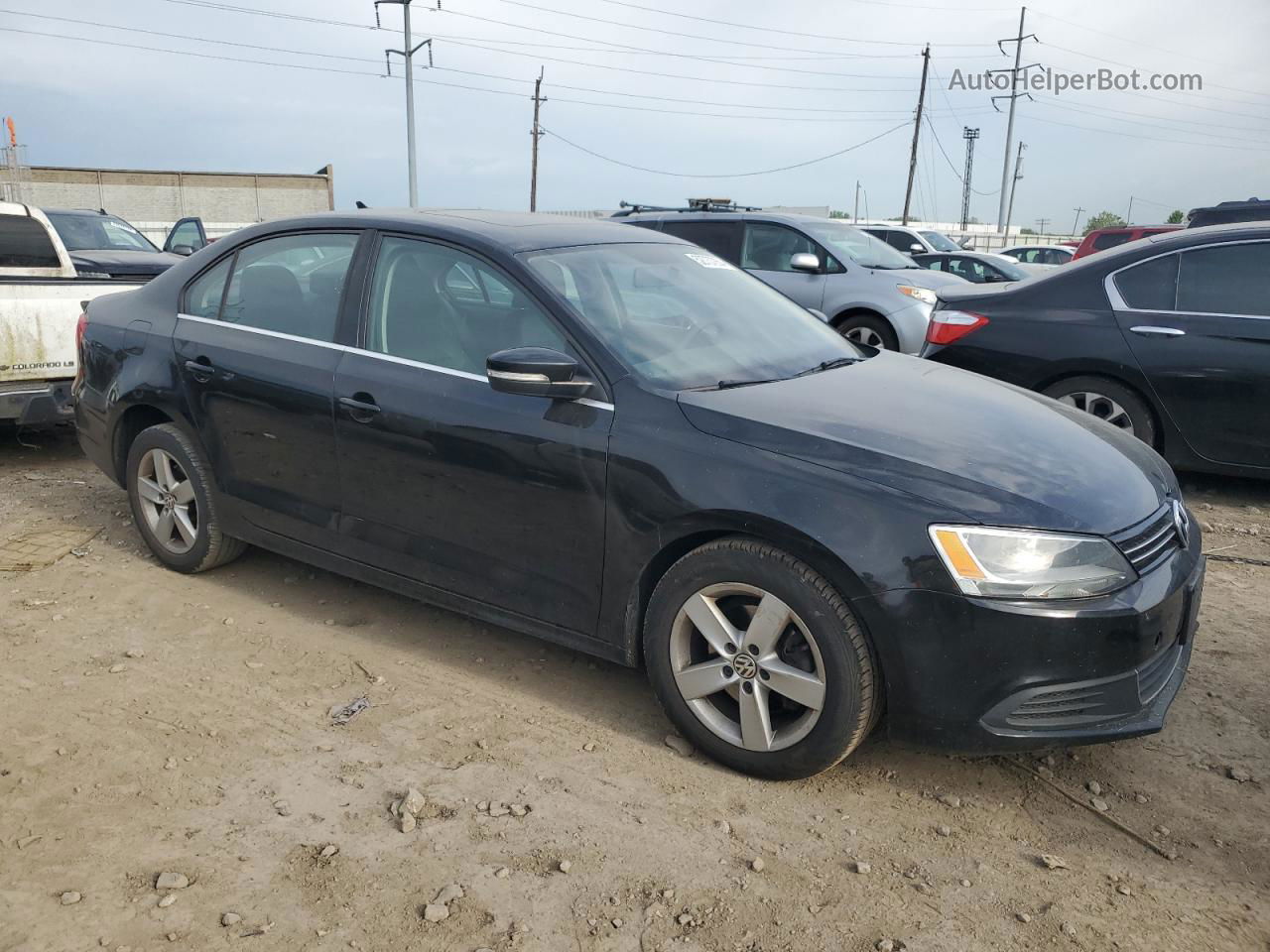 2013 Volkswagen Jetta Tdi Black vin: 3VWLL7AJ3DM440623