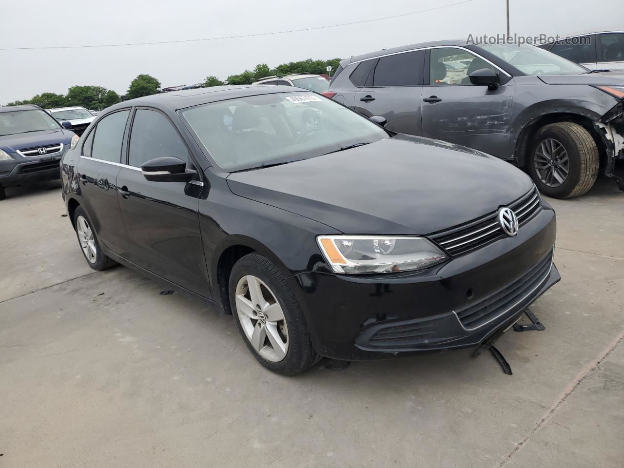 2014 Volkswagen Jetta Tdi Black vin: 3VWLL7AJ3EM389349