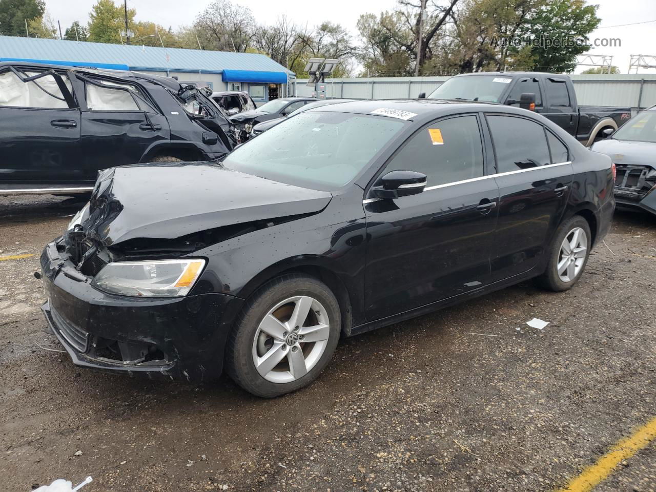 2014 Volkswagen Jetta Tdi Black vin: 3VWLL7AJ3EM419935