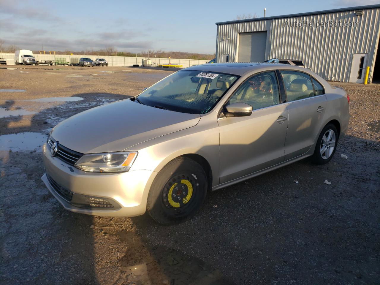 2014 Volkswagen Jetta Tdi Beige vin: 3VWLL7AJ4EM225480