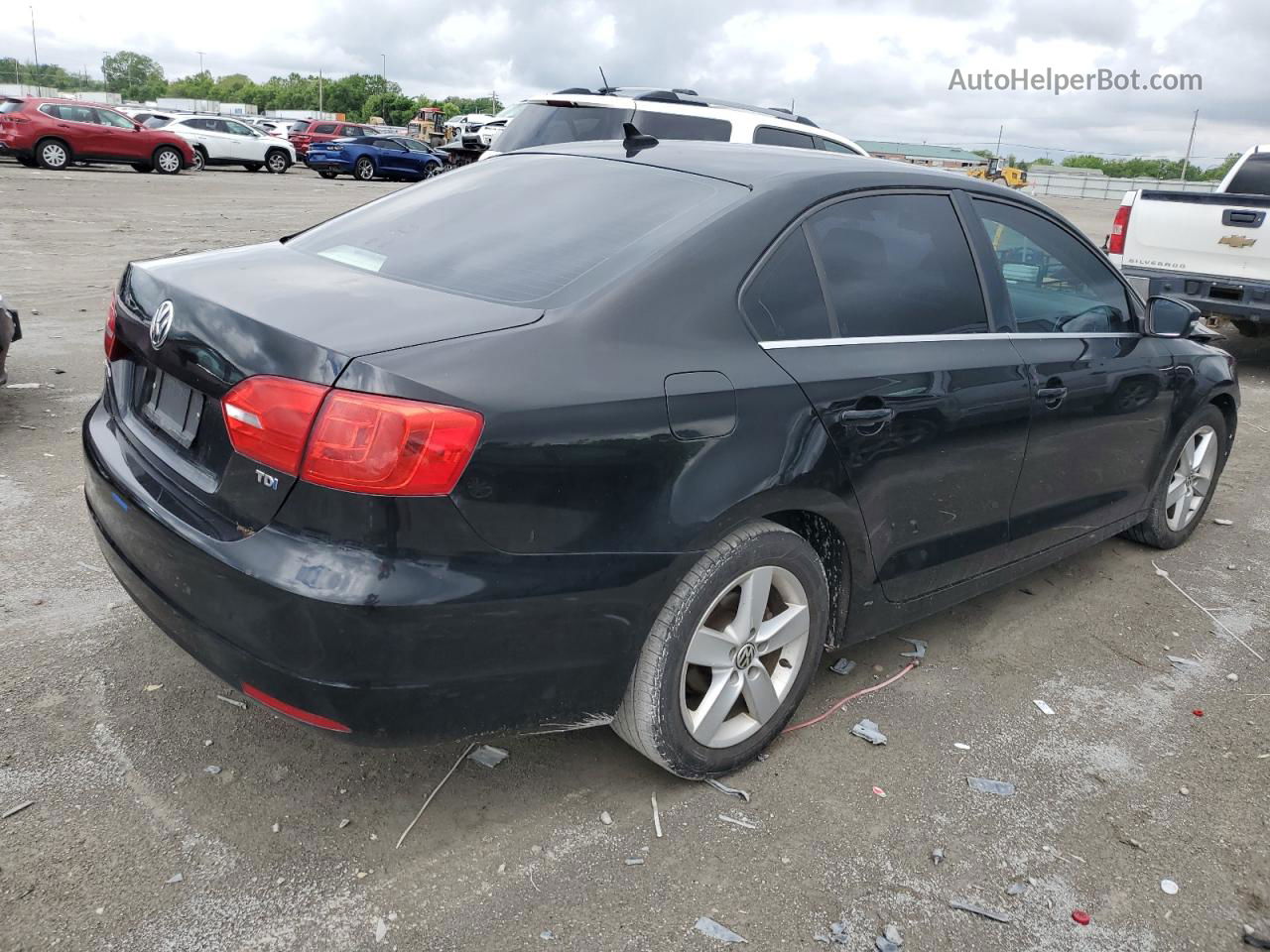 2013 Volkswagen Jetta Tdi Black vin: 3VWLL7AJ5DM204846