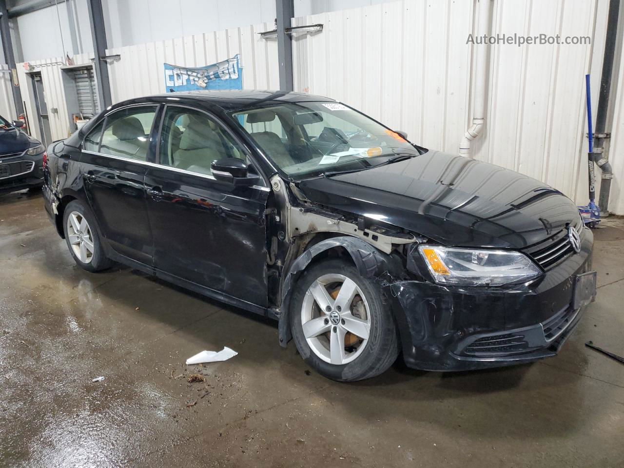 2014 Volkswagen Jetta Tdi Black vin: 3VWLL7AJ5EM378319