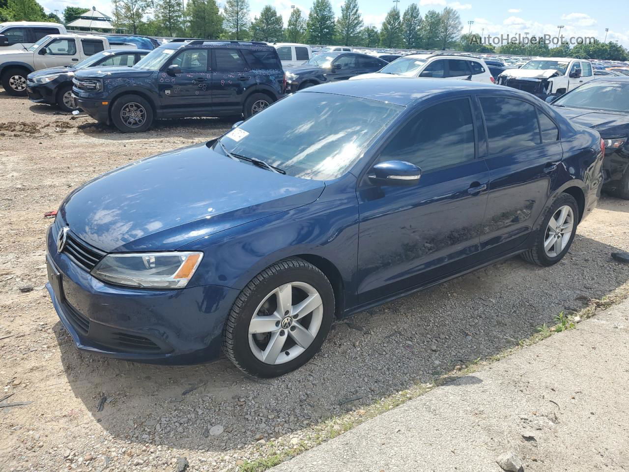 2012 Volkswagen Jetta Tdi Blue vin: 3VWLL7AJ6CM037735