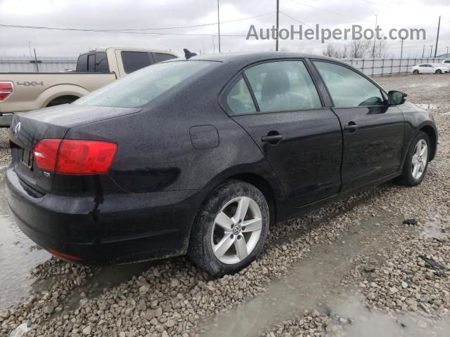 2012 Volkswagen Jetta Tdi Black vin: 3VWLL7AJ6CM343141