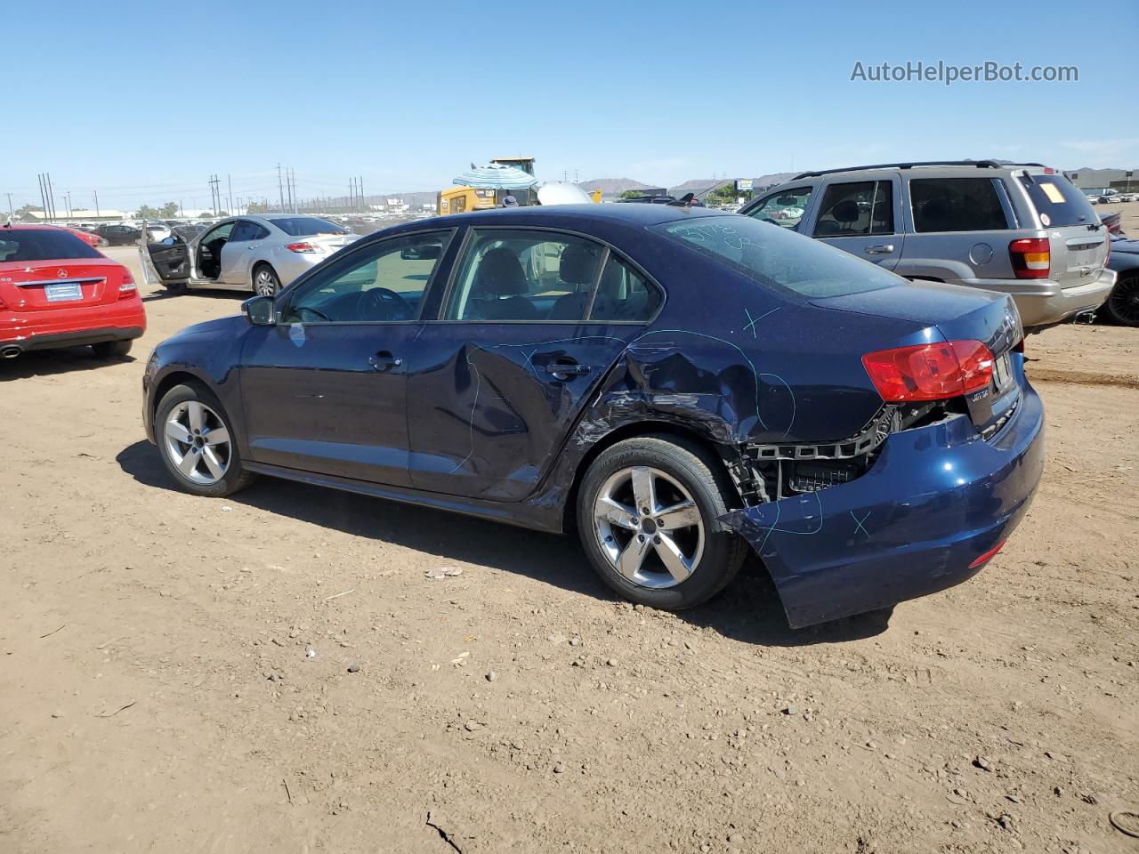 2012 Volkswagen Jetta Tdi Blue vin: 3VWLL7AJ6CM402575