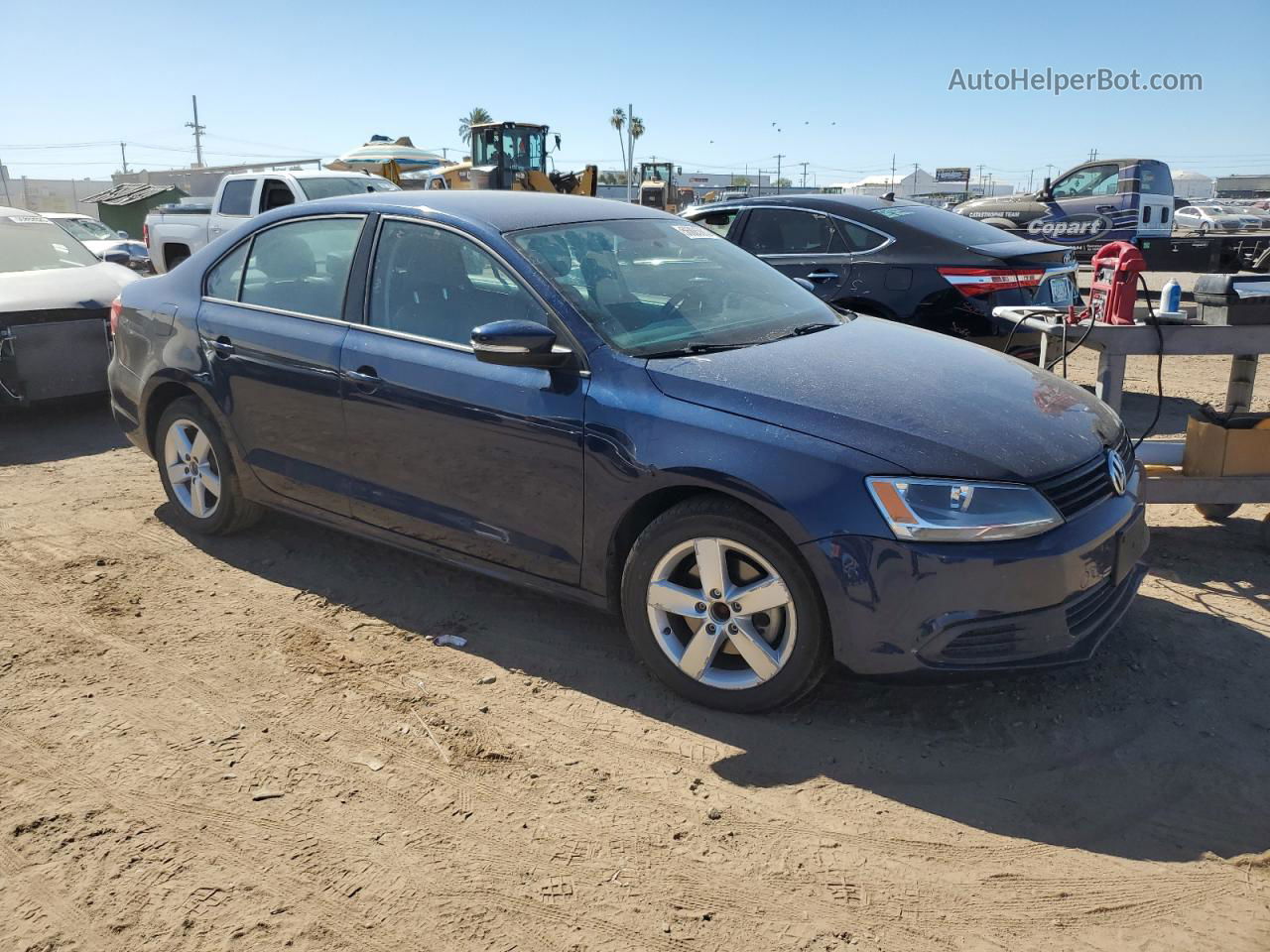 2012 Volkswagen Jetta Tdi Blue vin: 3VWLL7AJ6CM402575