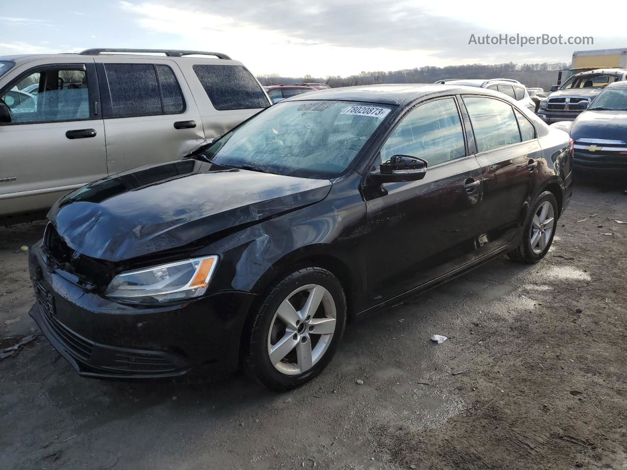 2012 Volkswagen Jetta Tdi Black vin: 3VWLL7AJ7CM427095