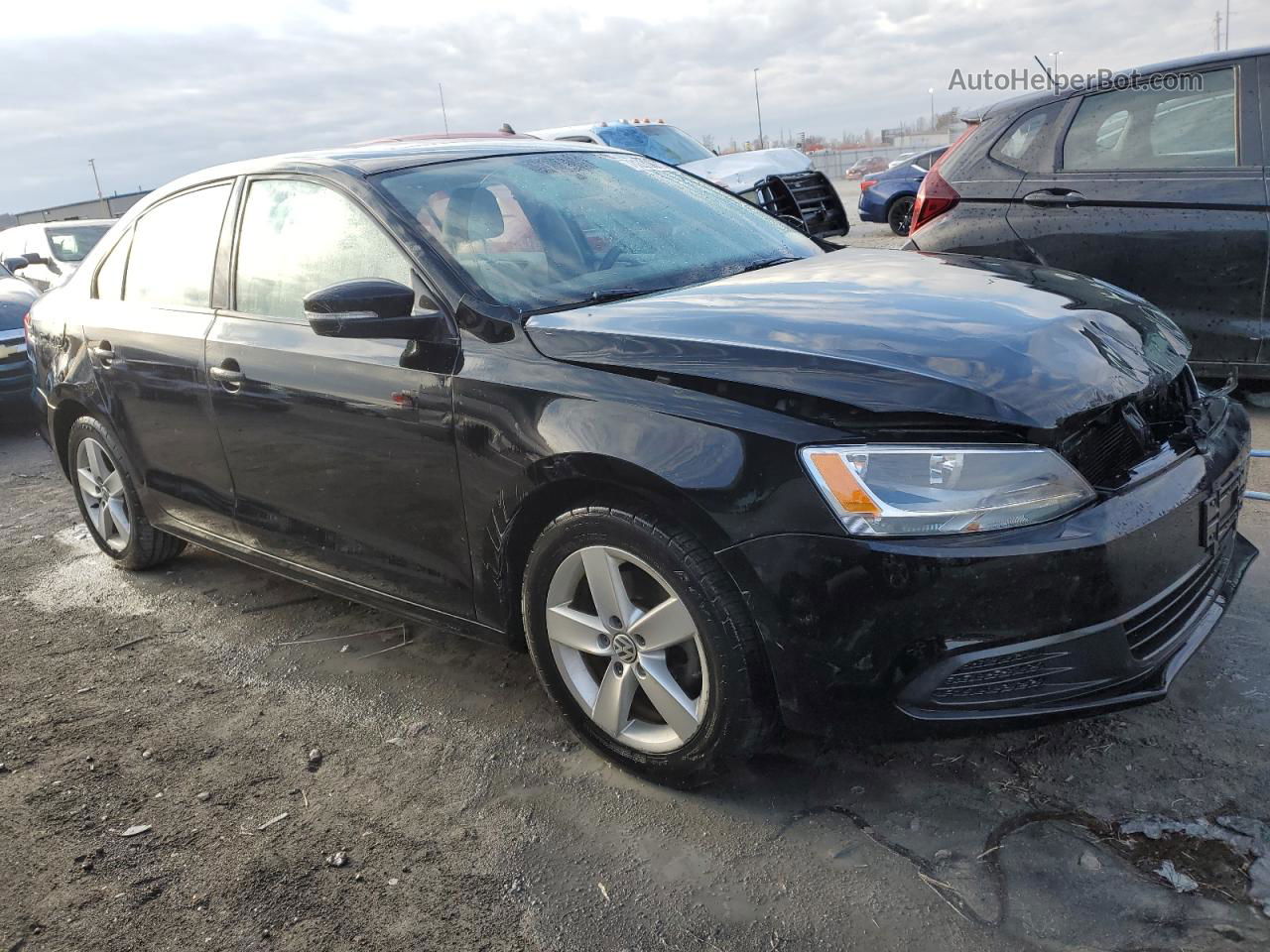 2012 Volkswagen Jetta Tdi Black vin: 3VWLL7AJ7CM427095