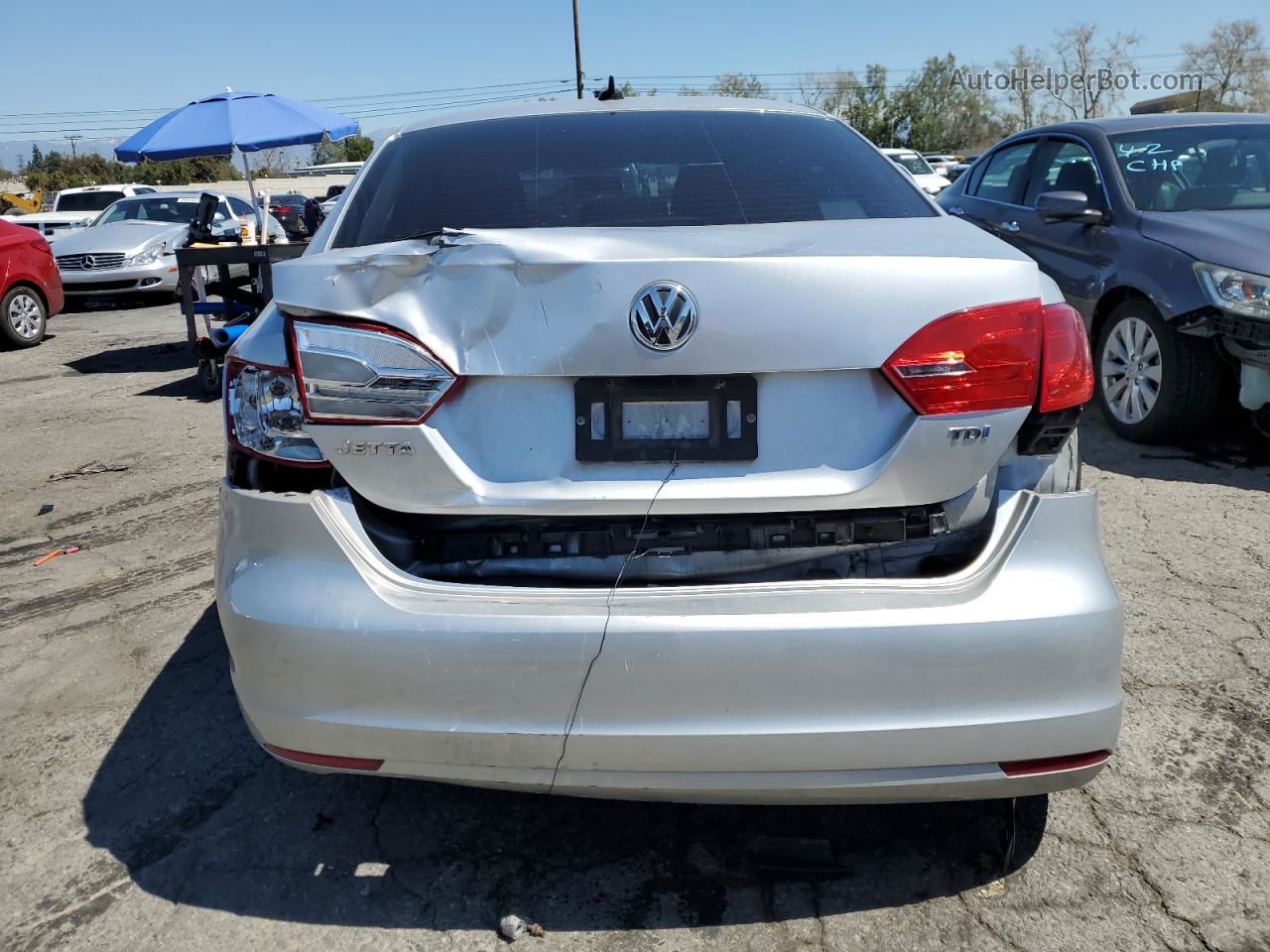 2014 Volkswagen Jetta Tdi Silver vin: 3VWLL7AJ7EM292705