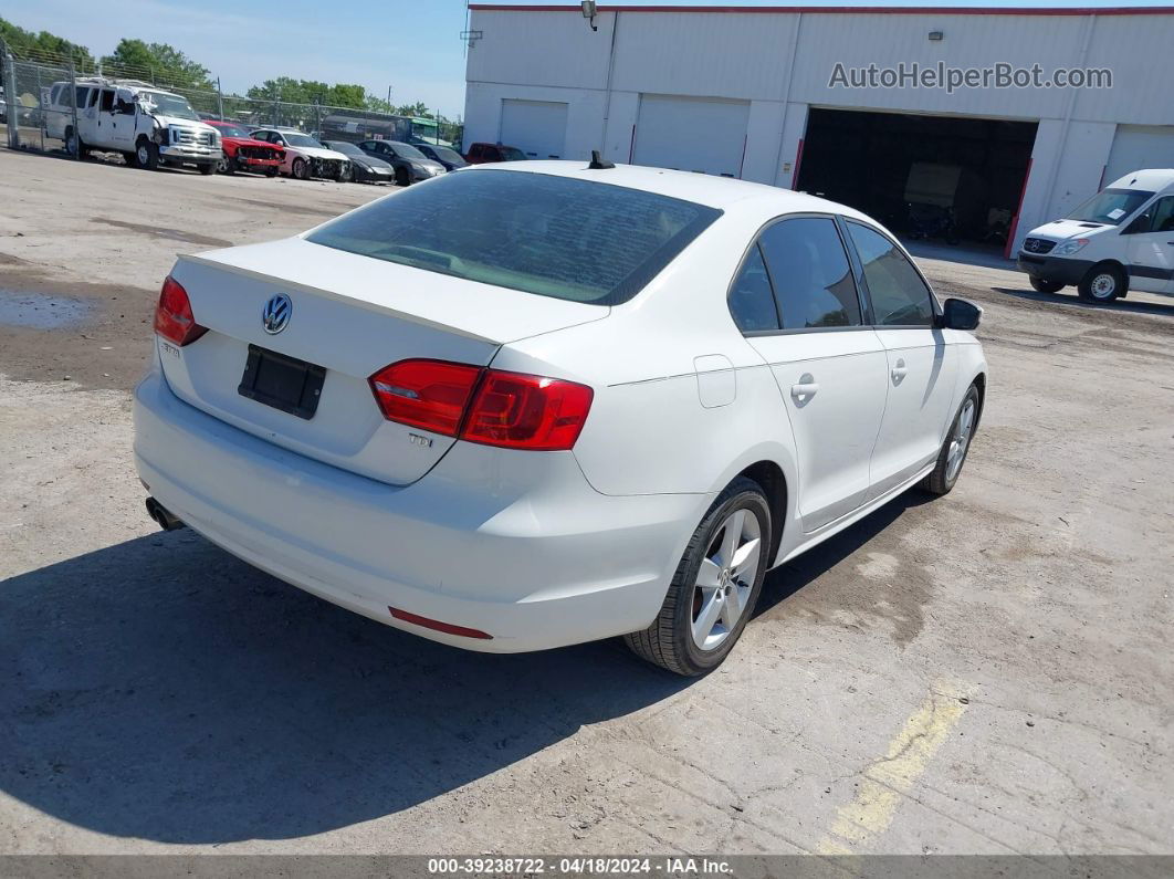 2011 Volkswagen Jetta 2.0l Tdi White vin: 3VWLL7AJ8BM128651