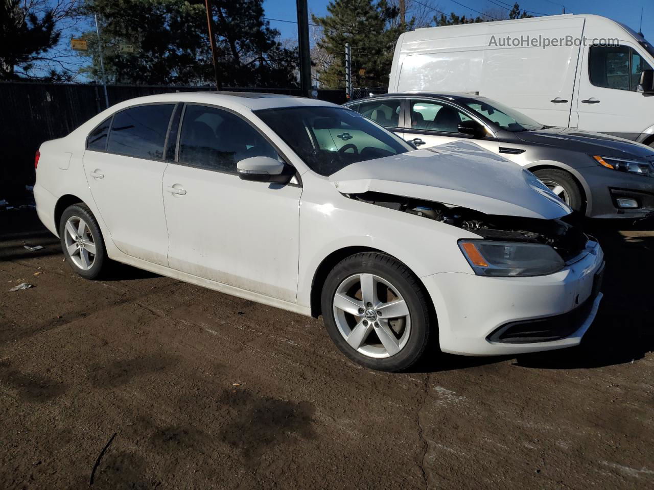 2012 Volkswagen Jetta Tdi White vin: 3VWLL7AJ8CM391031