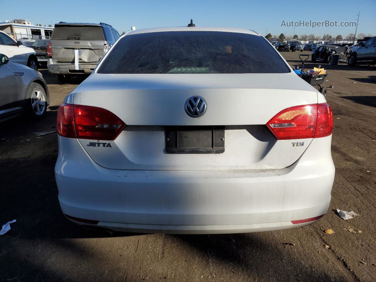 2012 Volkswagen Jetta Tdi White vin: 3VWLL7AJ8CM391031