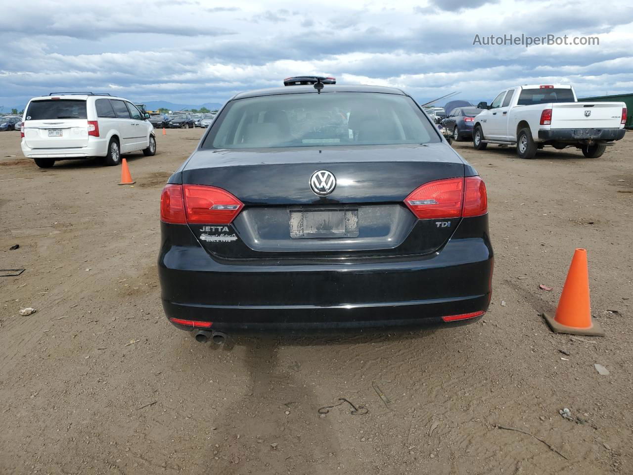 2014 Volkswagen Jetta Tdi Black vin: 3VWLL7AJ8EM373048