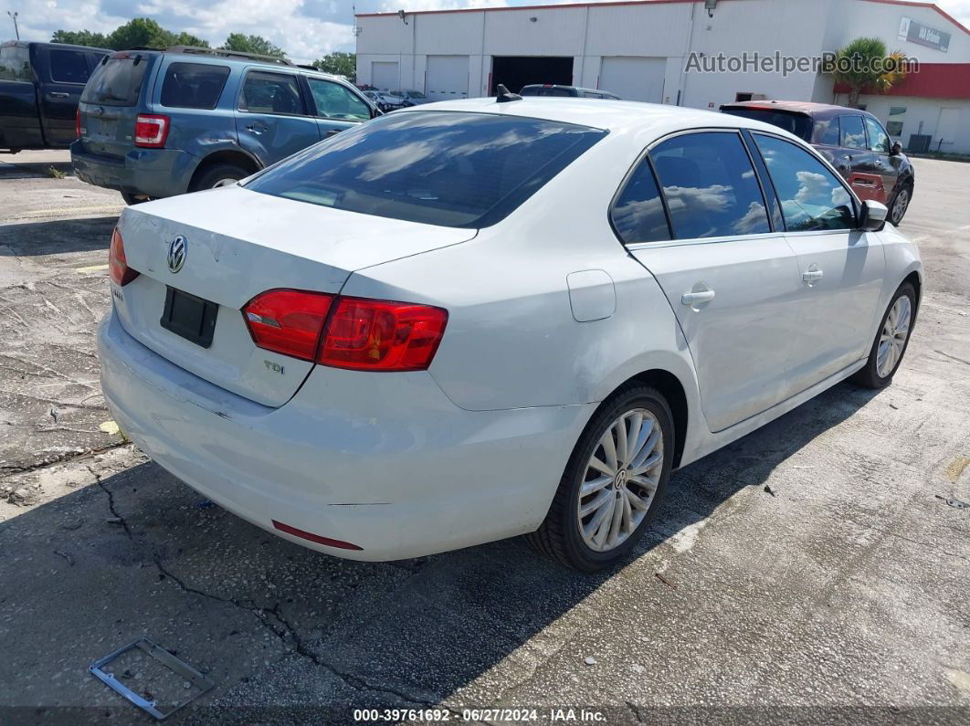 2014 Volkswagen Jetta 2.0l Tdi White vin: 3VWLL7AJ8EM416027