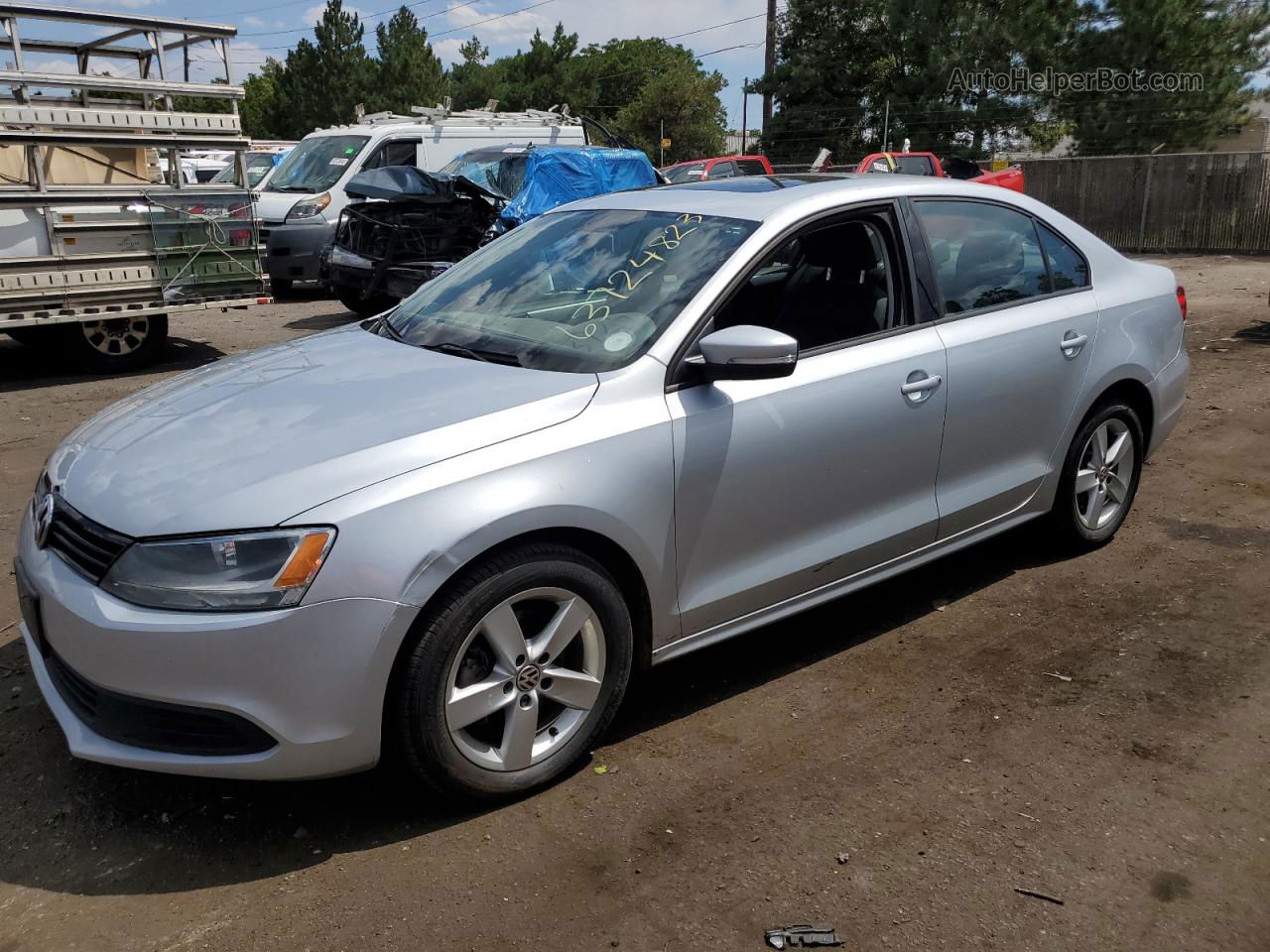 2012 Volkswagen Jetta Tdi Silver vin: 3VWLL7AJ9CM314958