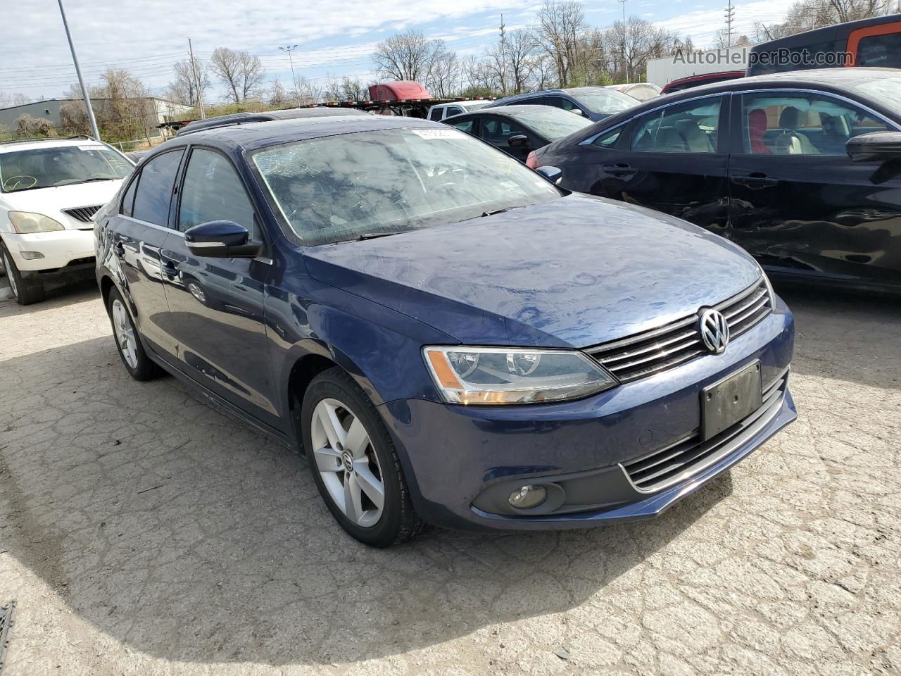 2012 Volkswagen Jetta Tdi Blue vin: 3VWLL7AJ9CM425994