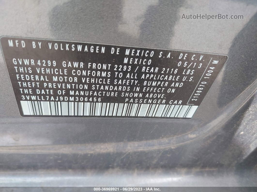 2013 Volkswagen Jetta Sedan Tdi W/premium/nav Gray vin: 3VWLL7AJ9DM306456