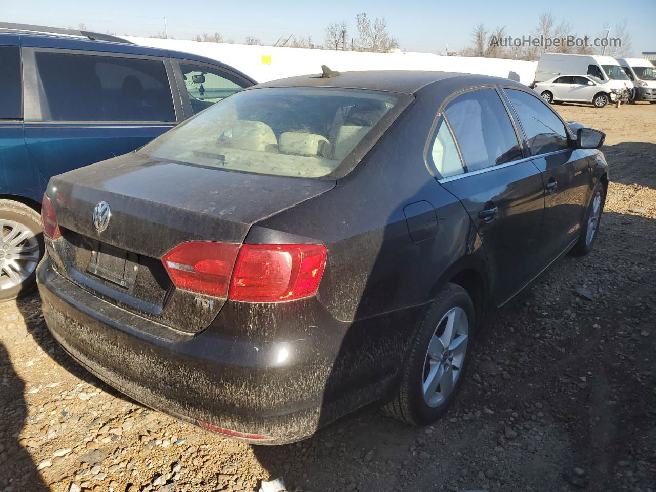 2014 Volkswagen Jetta Tdi Black vin: 3VWLL7AJ9EM360695