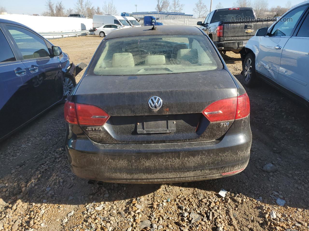 2014 Volkswagen Jetta Tdi Black vin: 3VWLL7AJ9EM360695