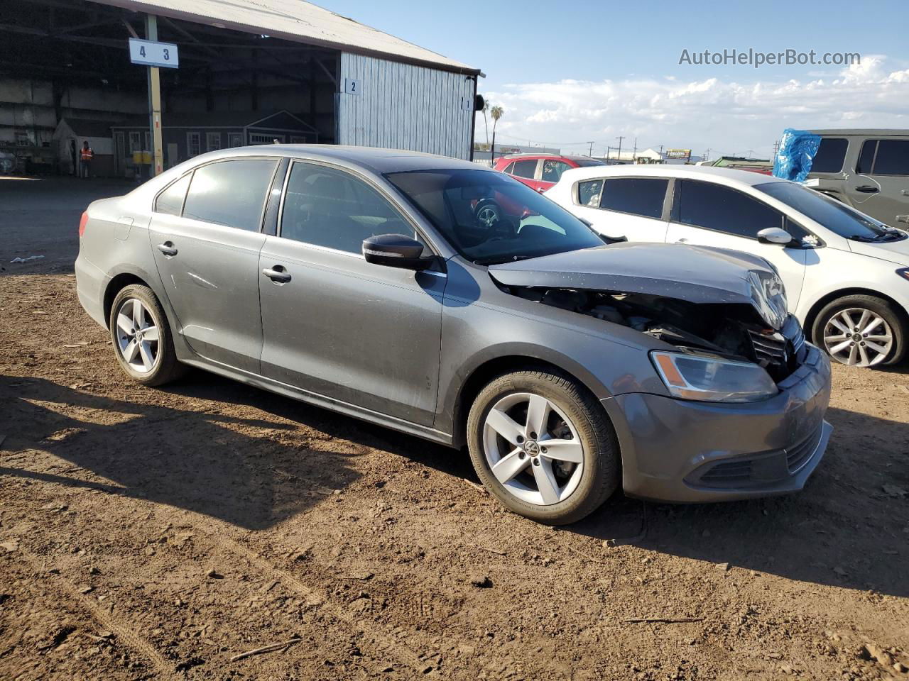 2013 Volkswagen Jetta Tdi Gray vin: 3VWLL7AJXDM381991