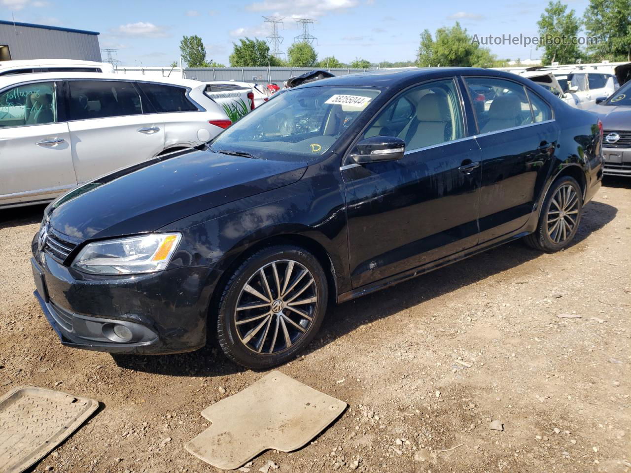 2012 Volkswagen Jetta Sel Black vin: 3VWLP7AJ1CM394504