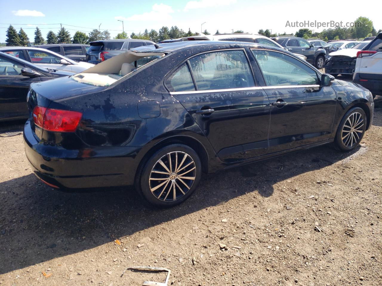 2012 Volkswagen Jetta Sel Black vin: 3VWLP7AJ1CM394504