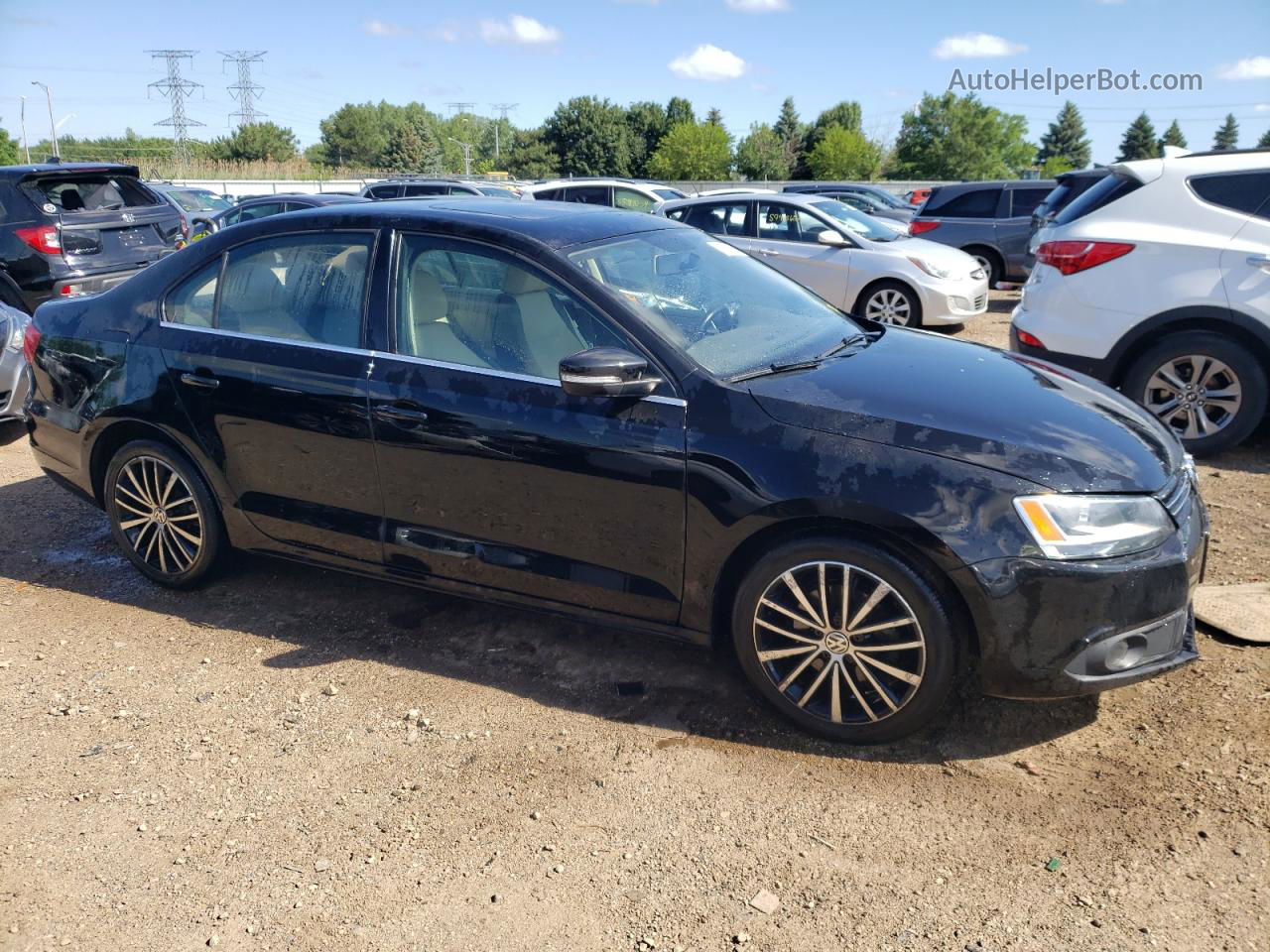 2012 Volkswagen Jetta Sel Black vin: 3VWLP7AJ1CM394504