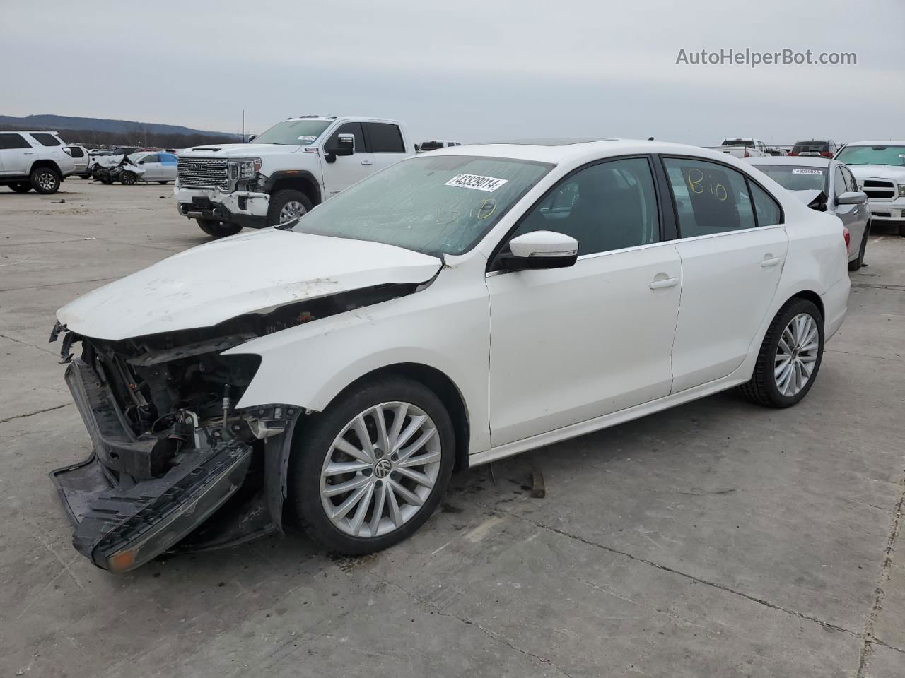 2012 Volkswagen Jetta Sel Белый vin: 3VWLX7AJ0CM361915