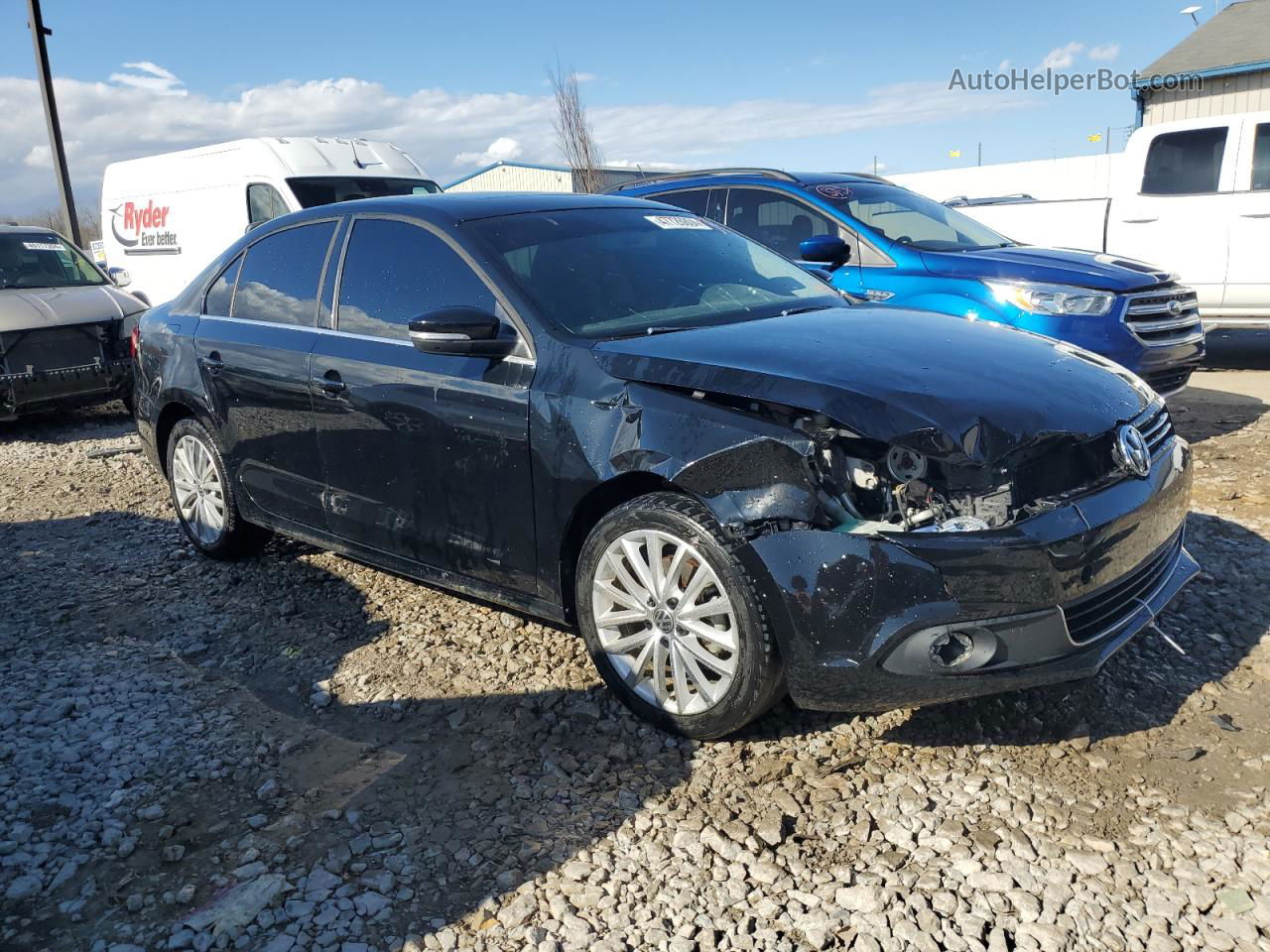 2012 Volkswagen Jetta Sel Black vin: 3VWLX7AJ3CM361553