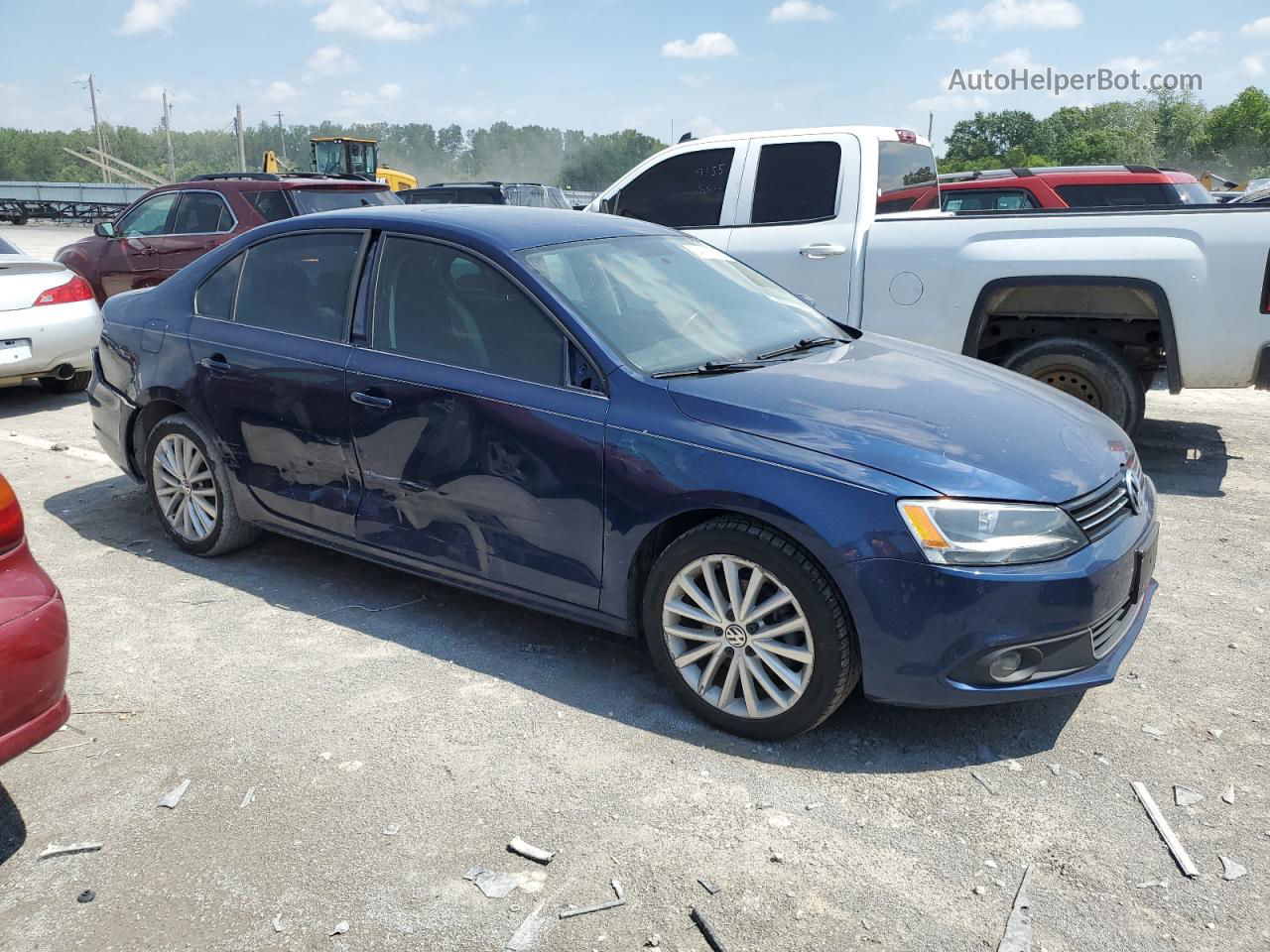 2011 Volkswagen Jetta Sel Blue vin: 3VWLX7AJ5BM330657