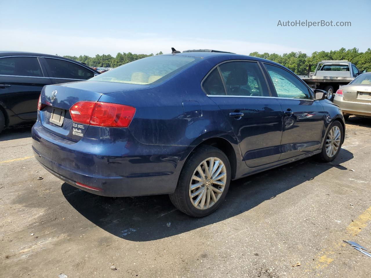 2011 Volkswagen Jetta Sel Синий vin: 3VWLX7AJ5BM340069