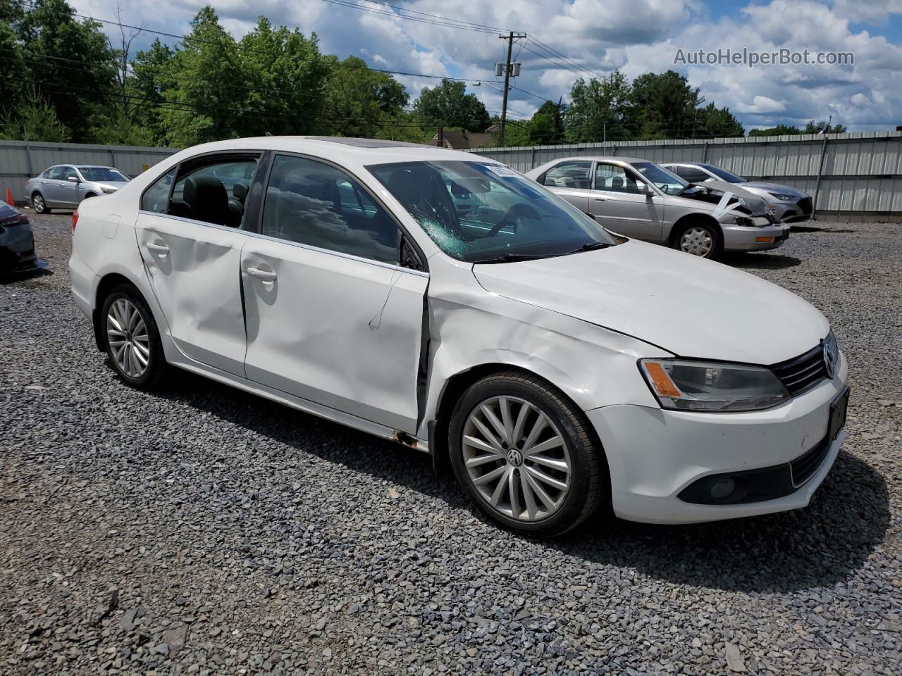 2011 Volkswagen Jetta Sel White vin: 3VWLZ7AJ4BM380136