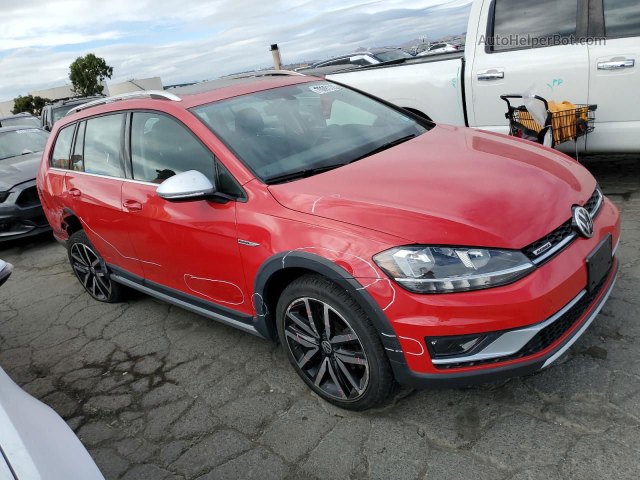 2019 Volkswagen Golf Alltrack S Red vin: 3VWM17AU1KM523856