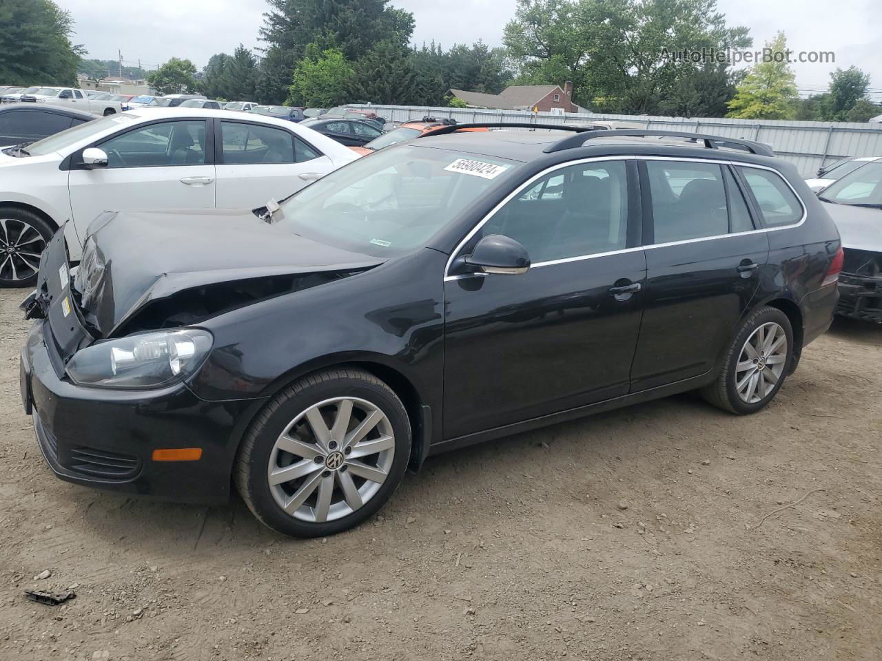 2014 Volkswagen Jetta Tdi Black vin: 3VWPL7AJ0EM605692