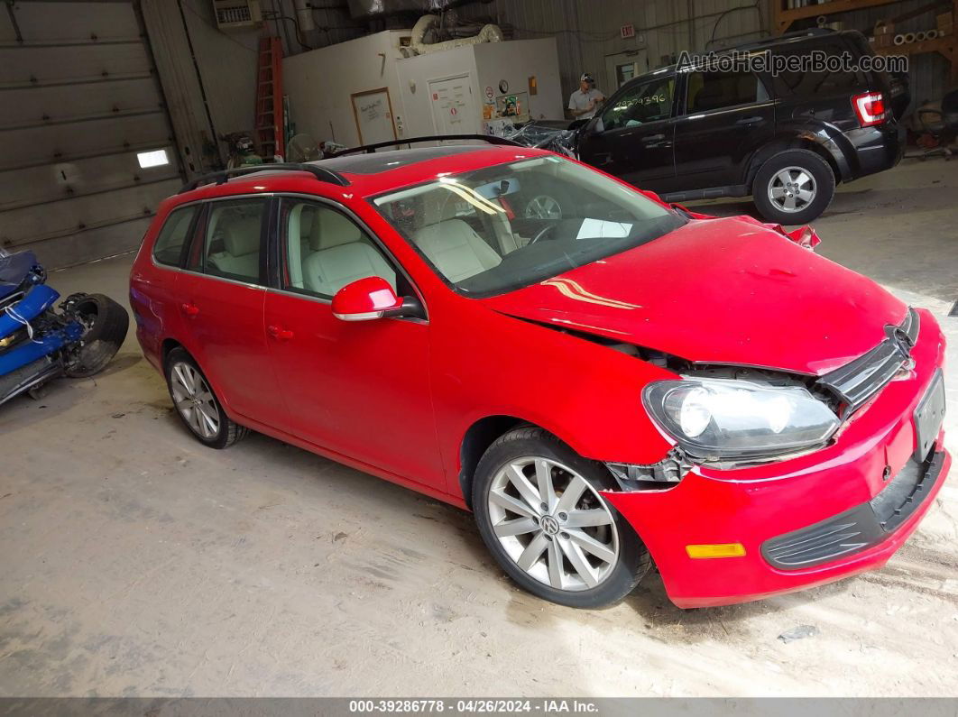 2013 Volkswagen Jetta Sportwagen 2.0l Tdi Red vin: 3VWPL7AJ2DM619690