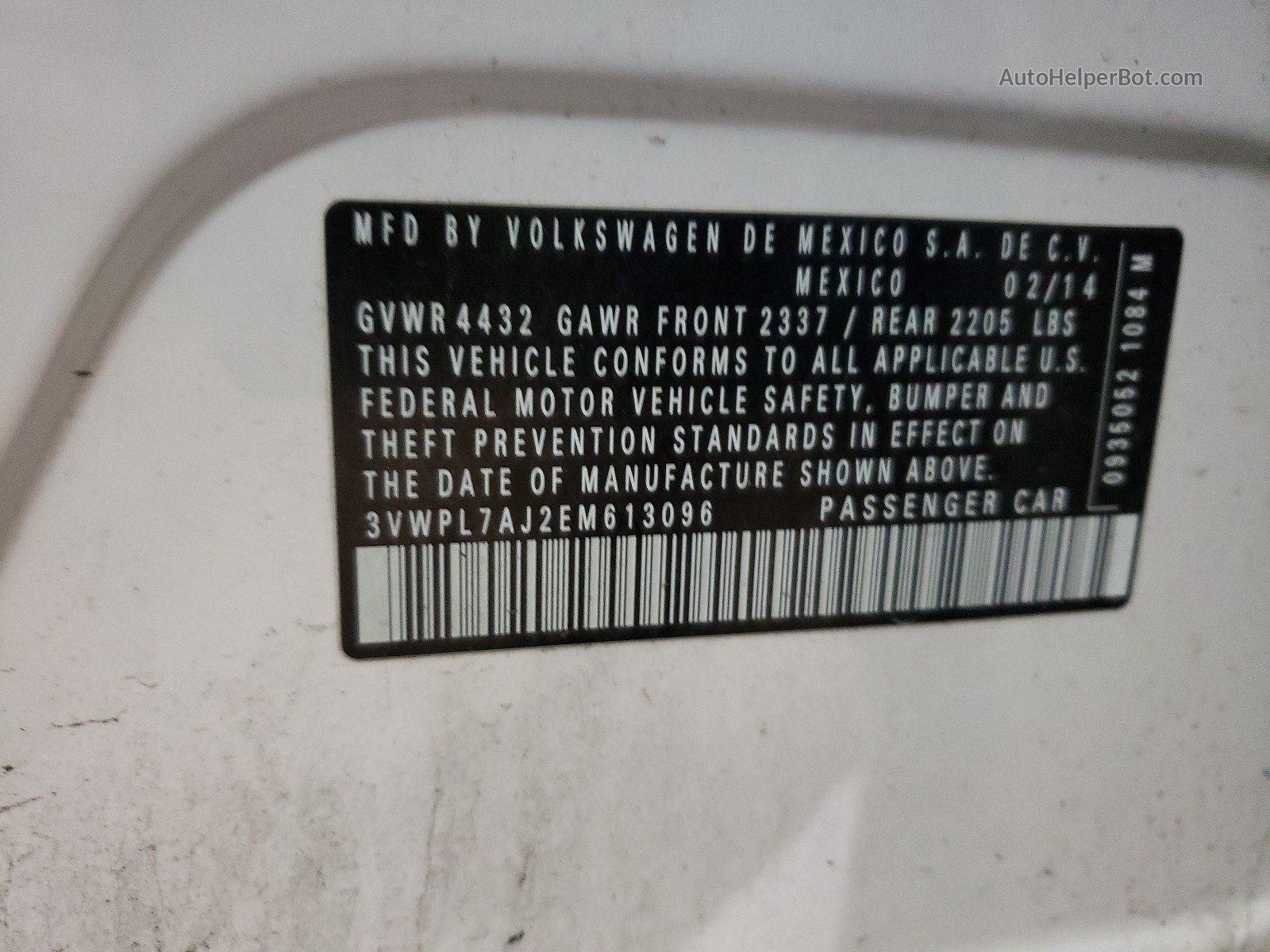 2014 Volkswagen Jetta Tdi Белый vin: 3VWPL7AJ2EM613096