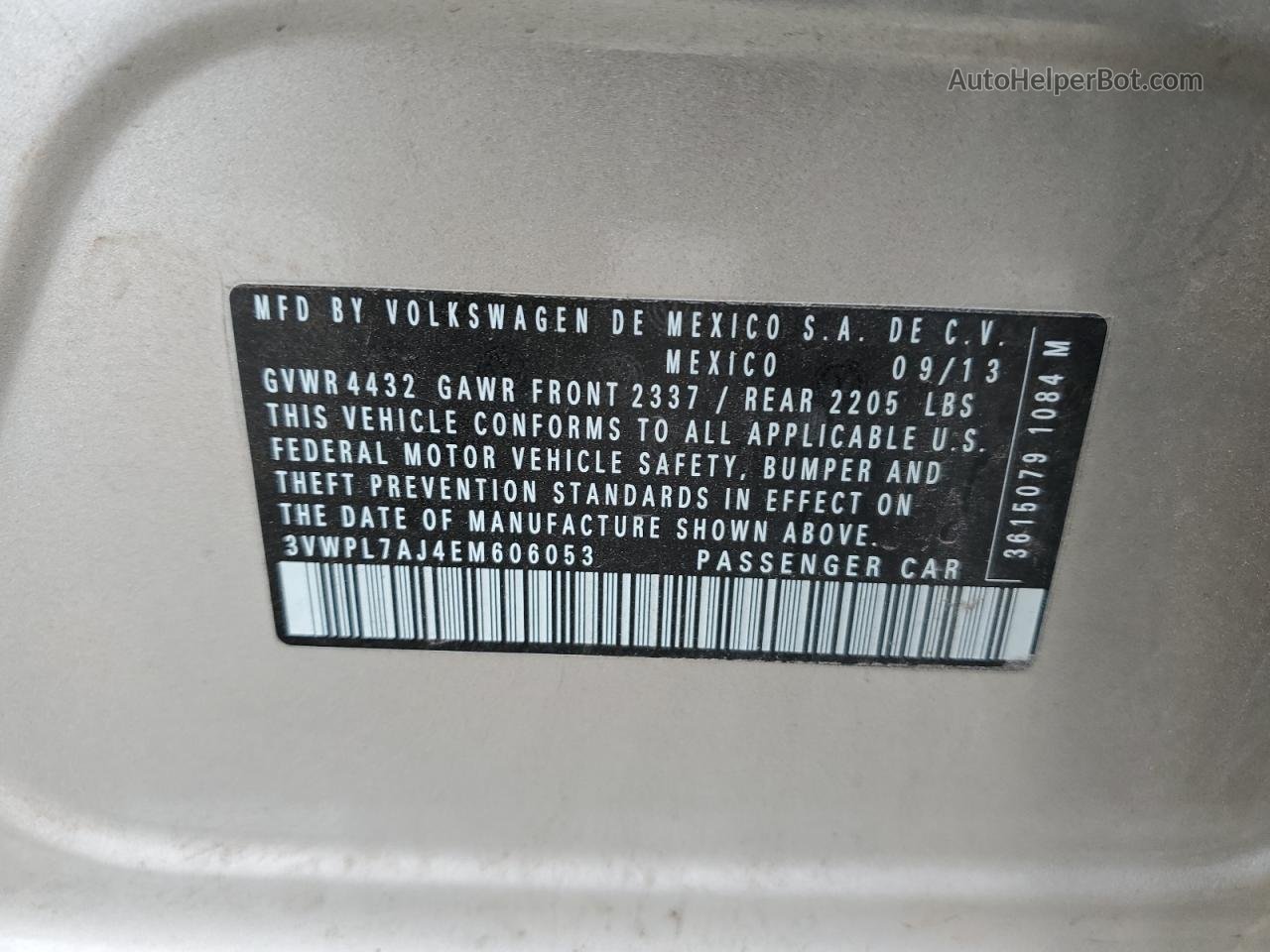 2014 Volkswagen Jetta Tdi Gold vin: 3VWPL7AJ4EM606053