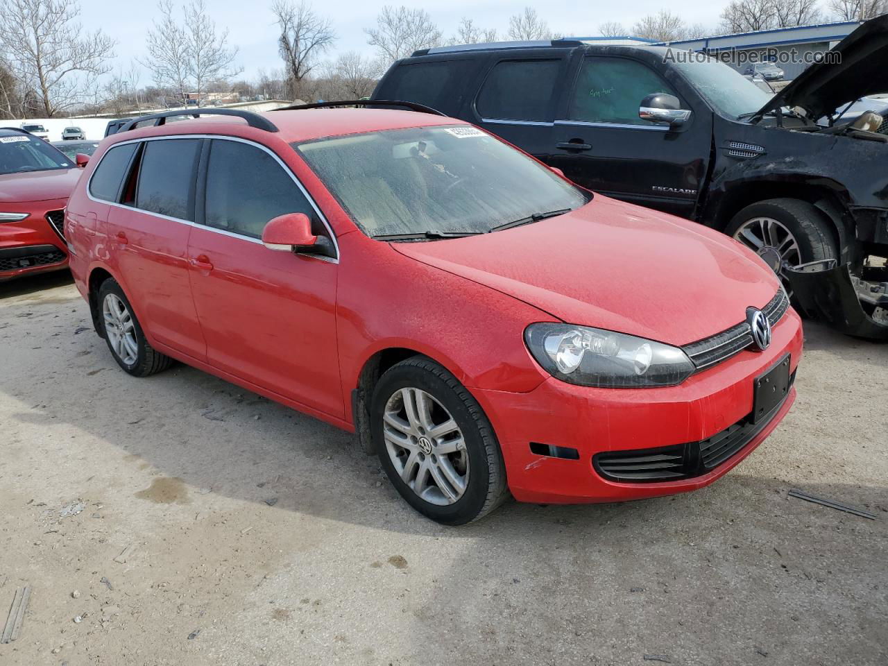 2014 Volkswagen Jetta Tdi Red vin: 3VWPL7AJ5EM608636